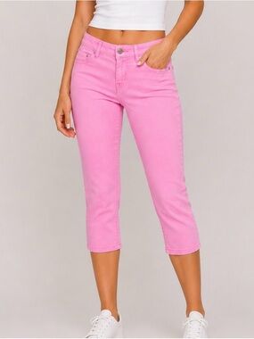 NO Boundaries Women’s Pink Straight-Leg cropped stretch denim SZ 13